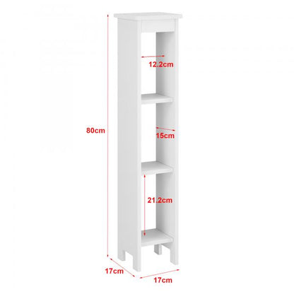 Standregal Arvika mit 3 Ablagen 80x17x17cm Weiss