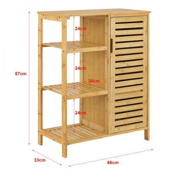 Badezimmerschrank Vetlanda Bambus 87x66x33 cm