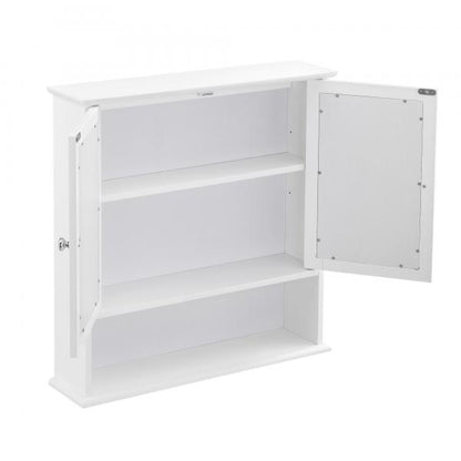 Badezimmerschrank Linz 58x56x13 cm mit Spiegel MDF Weiss