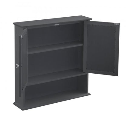 Badezimmerschrank Linz 58x56x13 cm mit Spiegel MDF Dunkelgrau