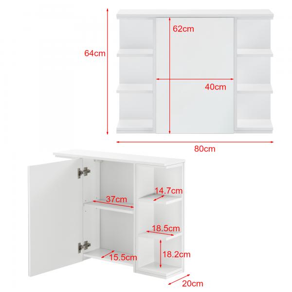 Badezimmerschrank Harstad 64x80x20 cm Weiss