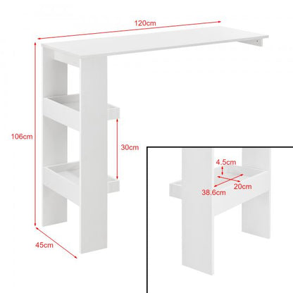 Tavolo da bar Bromölla 120x45x106 cm Bianco