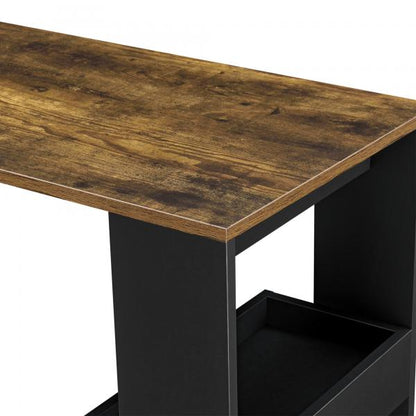 Table de bar Bromölla 120x45x106 cm noir/chêne foncé