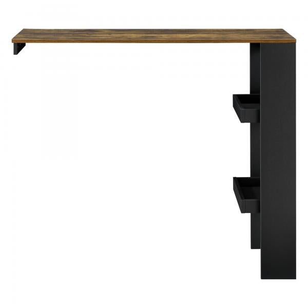 Table de bar Bromölla 120x45x106 cm noir/chêne foncé