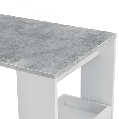 Tavolo da bar Bromölla 120x45x106 cm bianco/effetto cemento