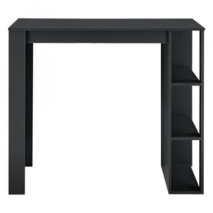 Comptoir de bar Danderyd 120x60x106 cm avec 3 étagères noir