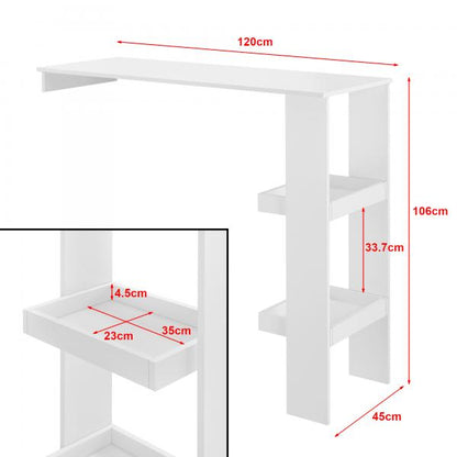 Table de bar Sölvesborg 120x45x106cm pour montage mural blanc