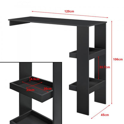 Tavolo da bar Sölvesborg 120x45x106cm per montaggio a parete Nero