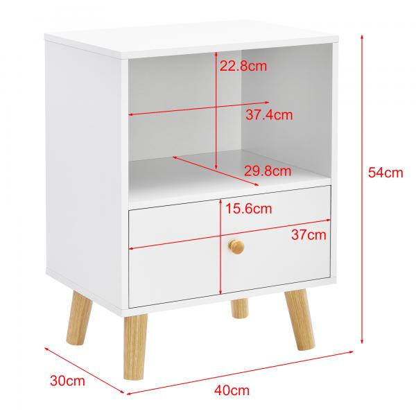 Beistelltisch Sundsvall 40x30x54cm Weiss