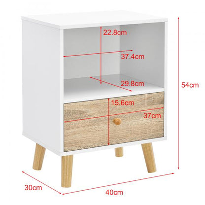 Beistelltisch Sundsvall 40x30x54cm Weiss/Eiche