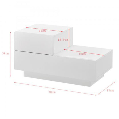 Comodino Sebokeng 38x70x35 cm con cassetto superiore sinistro bianco opaco