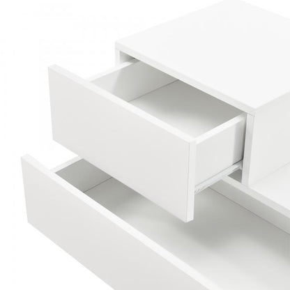 Comodino Sebokeng 38x70x35 cm con cassetto superiore sinistro bianco opaco