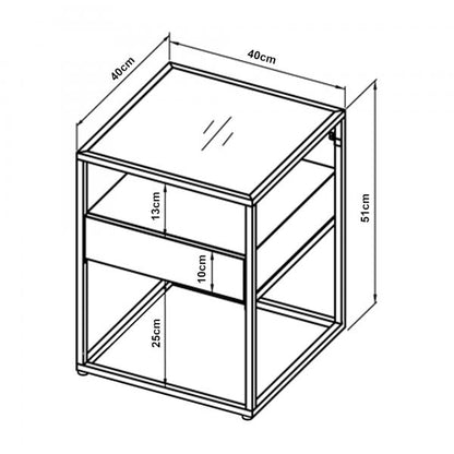 Tavolino Vissenbjerg con cassetto bianco opaco