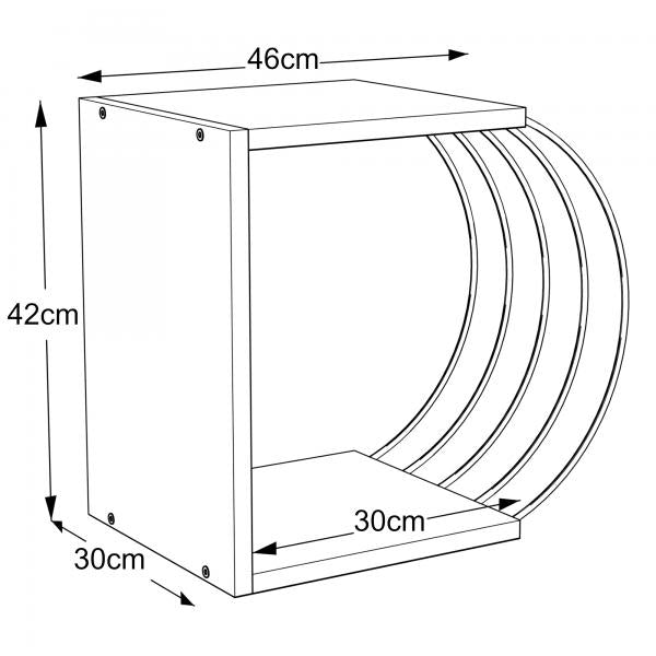 Tavolino Vefsn 46x30x42cm noce / cromo