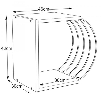 Tavolino Vefsn 46x30x42cm noce / cromo