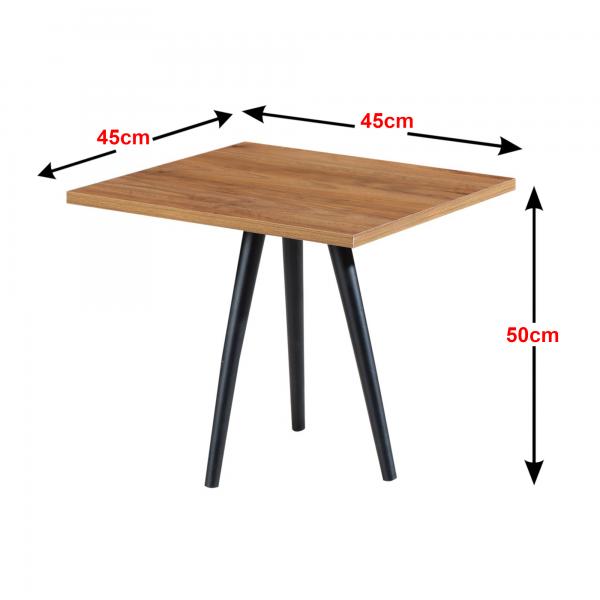 Table basse Ballerup 50 x 45 x 45 cm noir / aspect noyer