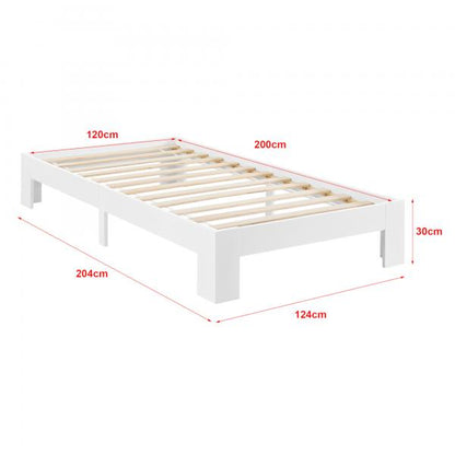 Lit en bois Raisio 120x200 cm avec matelas mousse froide blanc