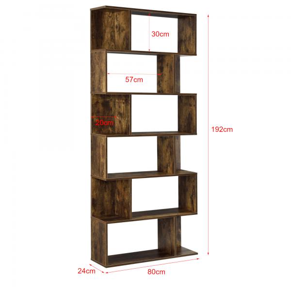 Libreria Borrby 192x80x24 cm effetto noce