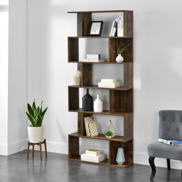 Libreria Borrby 192x80x24 cm effetto noce