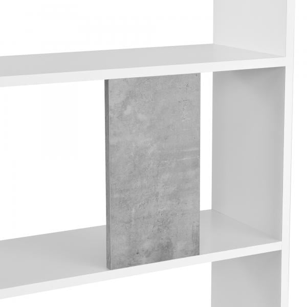 Bücherregal Aneby 159x80x24cm mit 5 Ablageflächen Weiss / Betonoptik