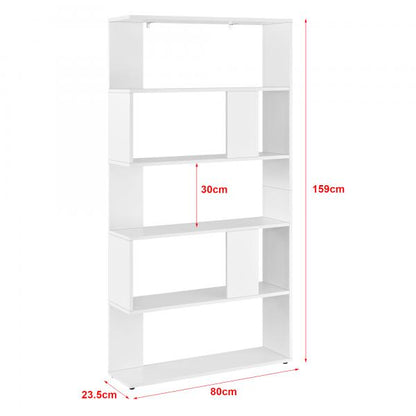 Bücherregal Aneby 159x80x24cm mit 5 Ablageflächen Weiss