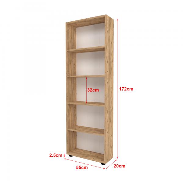 Bücherregal Vara 172x55x20cm Eiche