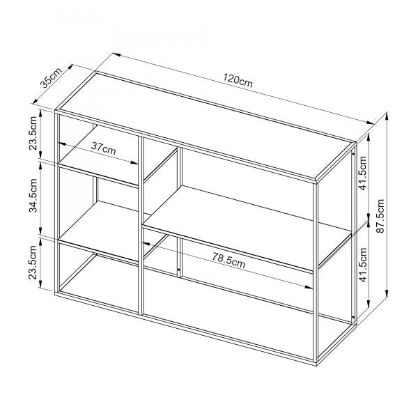 Standregal Isojoki 120x35x87,5 cm Metall Schwarz matt