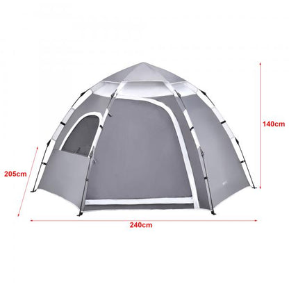 Campingzelt Nybro Pop Up Kuppelzelt 240x205x140cm Grau