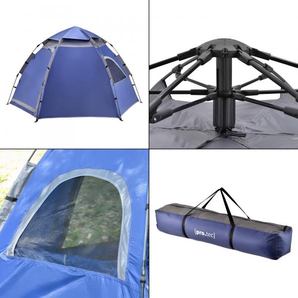 Campingzelt Nybro Pop Up Kuppelzelt 240x205x140cm Blau