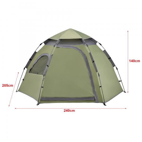 Campingzelt Nybro Pop Up Kuppelzelt 240x205x140cm Grün