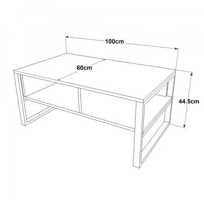 Table basse Laukaa 100 x 60 x 44,5 cm chêne rustique/noir