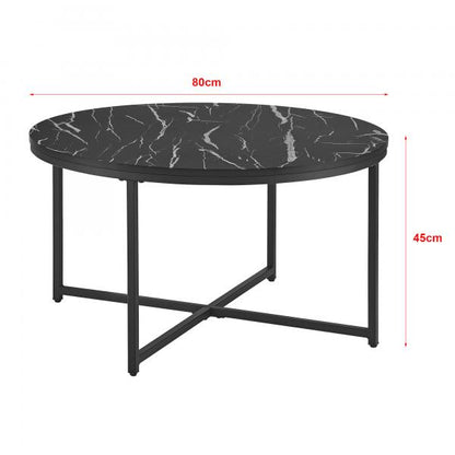 Table basse Uppvidinge 45x80cm marbre / noir