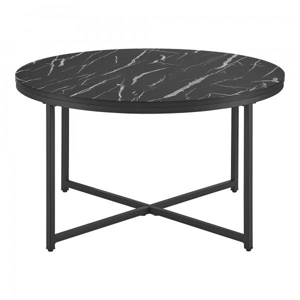 Table basse Uppvidinge 45x80cm marbre / noir