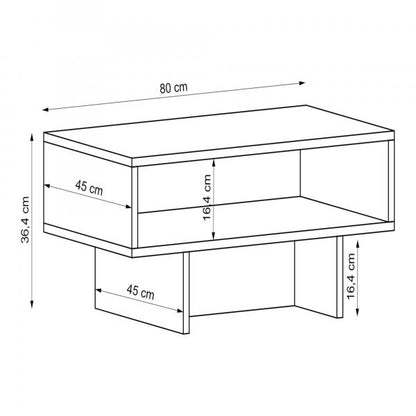 Table basse Mjölby 36,4x80x45 cm blanc / anthracite