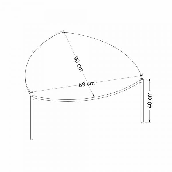 Couchtisch Gladsaxe 40x90x89 cm Walnussoptik / Schwarz