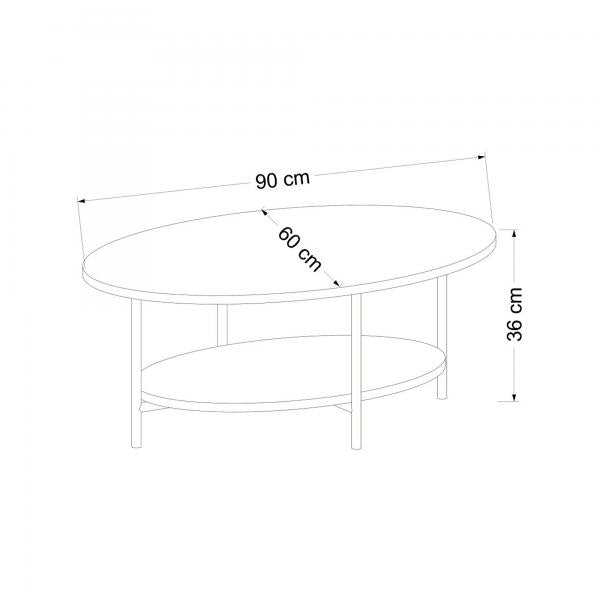 Table basse Fredericia avec étagère inférieure aspect chêne / blanc