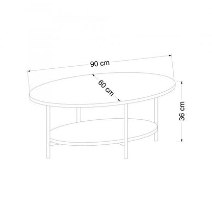 Table basse Fredericia avec étagère inférieure aspect chêne / blanc