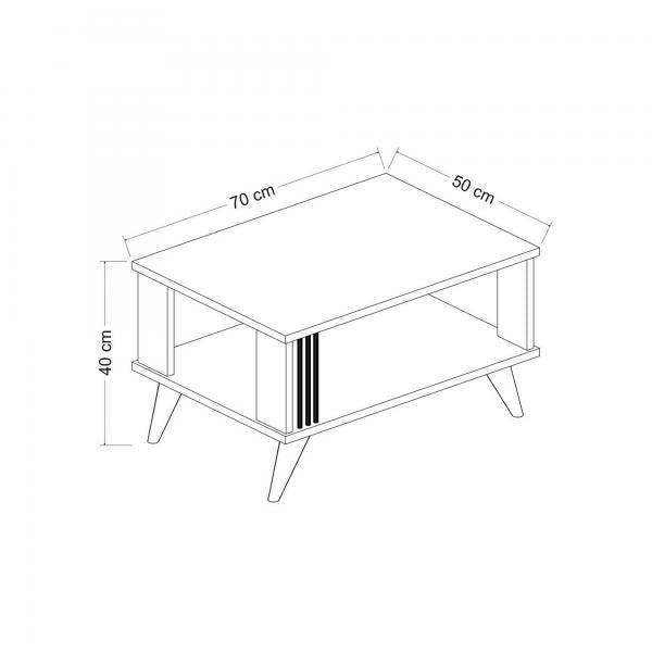 Table basse Aarhus avec étagère 40 x 70 x 50 cm anthracite