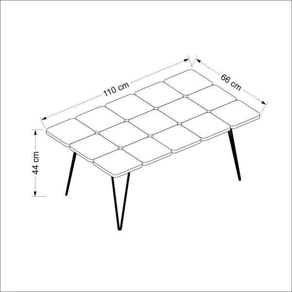 Couchtisch Give 44x110x66 cm Mehrfarbig