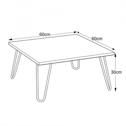 Table basse Vindeln 60x60x30cm blanc