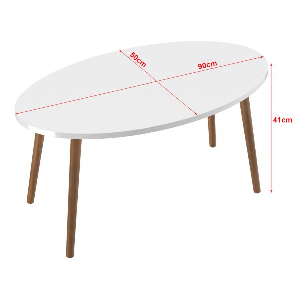 Table basse Sindal 41 x 90 x 50 cm blanc