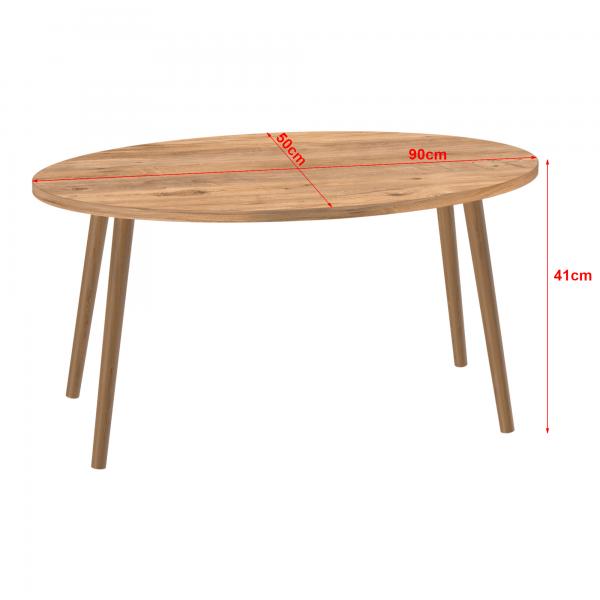 Table basse Sindal 41 x 90 x 50 cm coloris bois