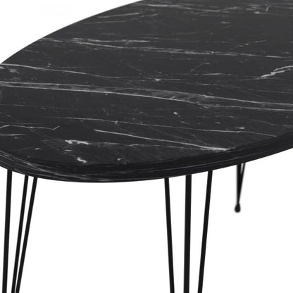 Table basse Skævinge 43x90x50cm marbre, noir