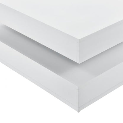 Tavolino Florence 76x76x38 cm Girevole con Ripiano Bianco