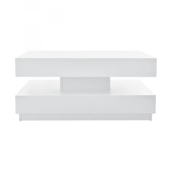 Tavolino Florence 76x76x38 cm Girevole con Ripiano Bianco