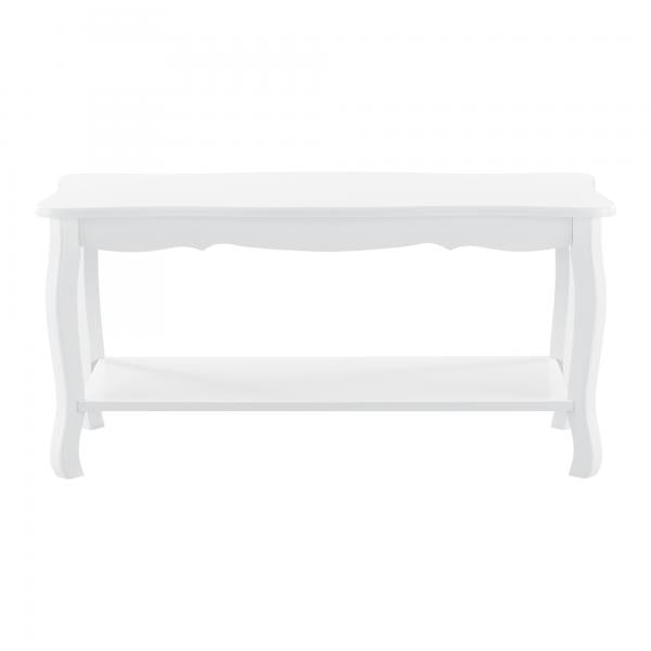 Tavolino Perla 88x40x42 cm Stile Shabby Chic Bianco