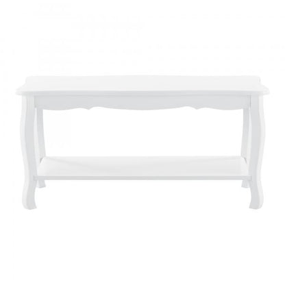 Tavolino Perla 88x40x42 cm Stile Shabby Chic Bianco