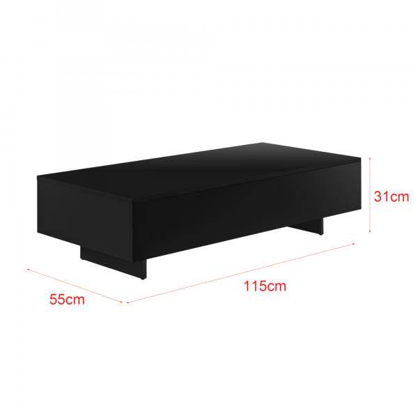 Couchtisch Lärketorp 115x55x31 cm Schwarz Hochglanz