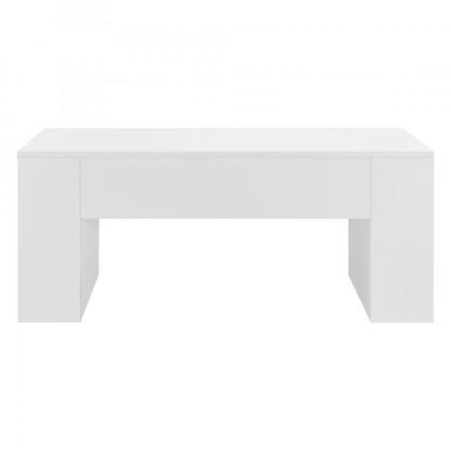 Tavolino Vellinge 100x60x42 cm con 2 scomparti laterali bianco lucido