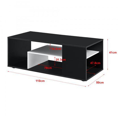 Tavolino Osby 41x110x50 cm Nero/Bianco